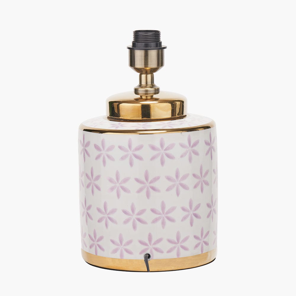Pacific Lifestyle Lighting Thea Lillac and Gold Leaf Ceramic Table Lamp Base House of Isabella UK