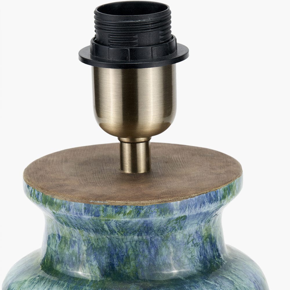 Pacific Lifestyle Lighting Theano Dot Design Blue Glaze Table Lamp Base House of Isabella UK