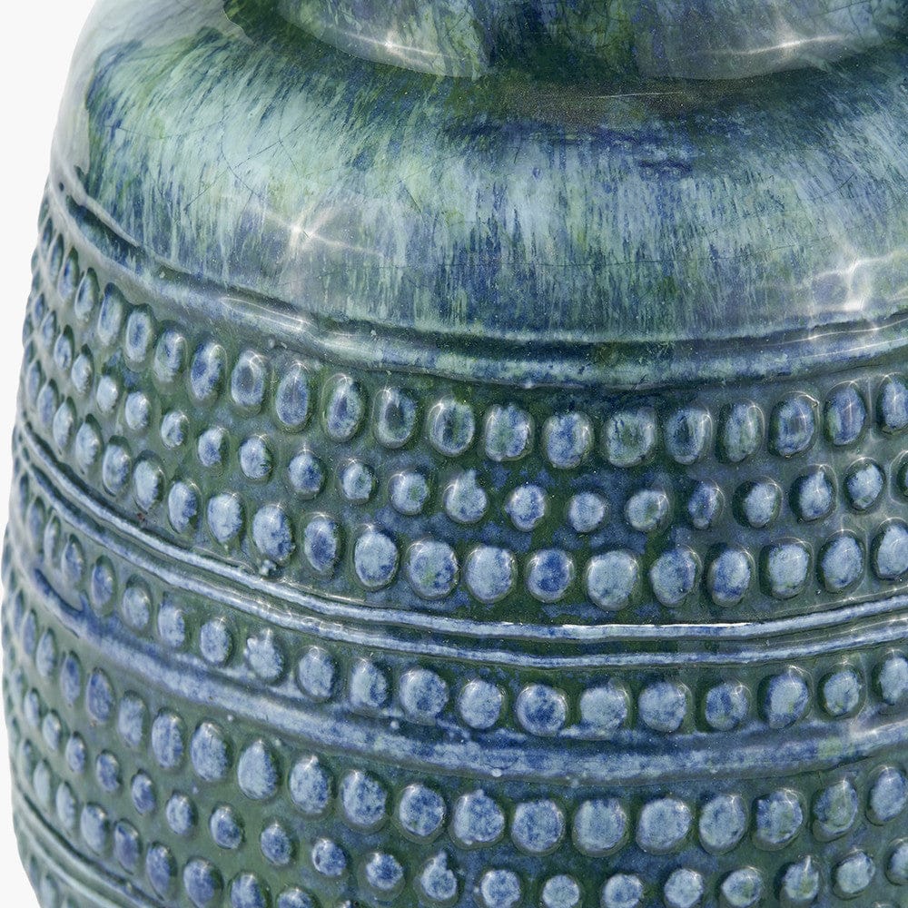 Pacific Lifestyle Lighting Theano Dot Design Blue Glaze Table Lamp Base House of Isabella UK