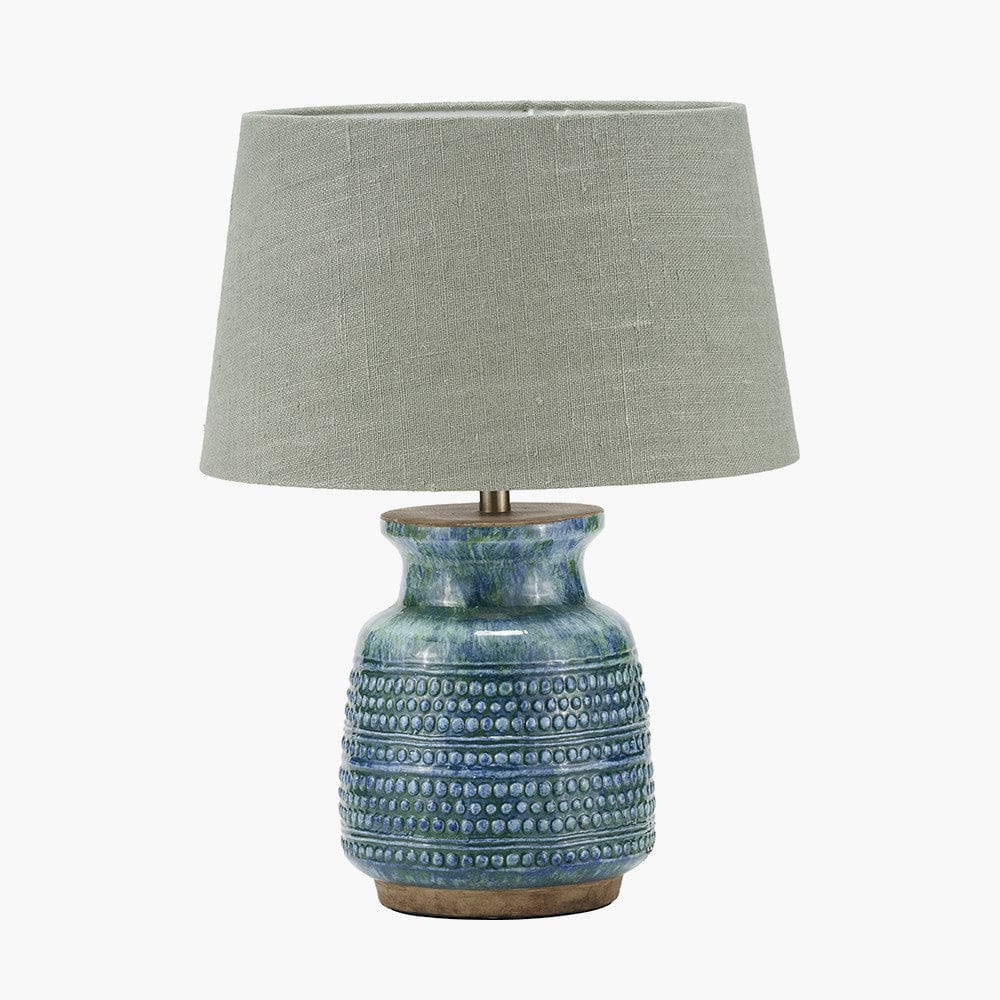 Pacific Lifestyle Lighting Theano Dot Design Blue Glaze Table Lamp Base House of Isabella UK
