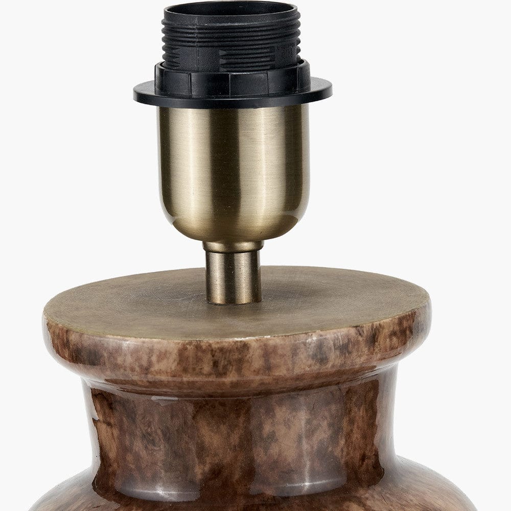 Pacific Lifestyle Lighting Theano Dot Design Brown Glaze Tall Table Lamp Base House of Isabella UK