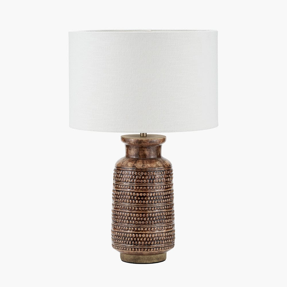 Pacific Lifestyle Lighting Theano Dot Design Brown Glaze Tall Table Lamp Base House of Isabella UK