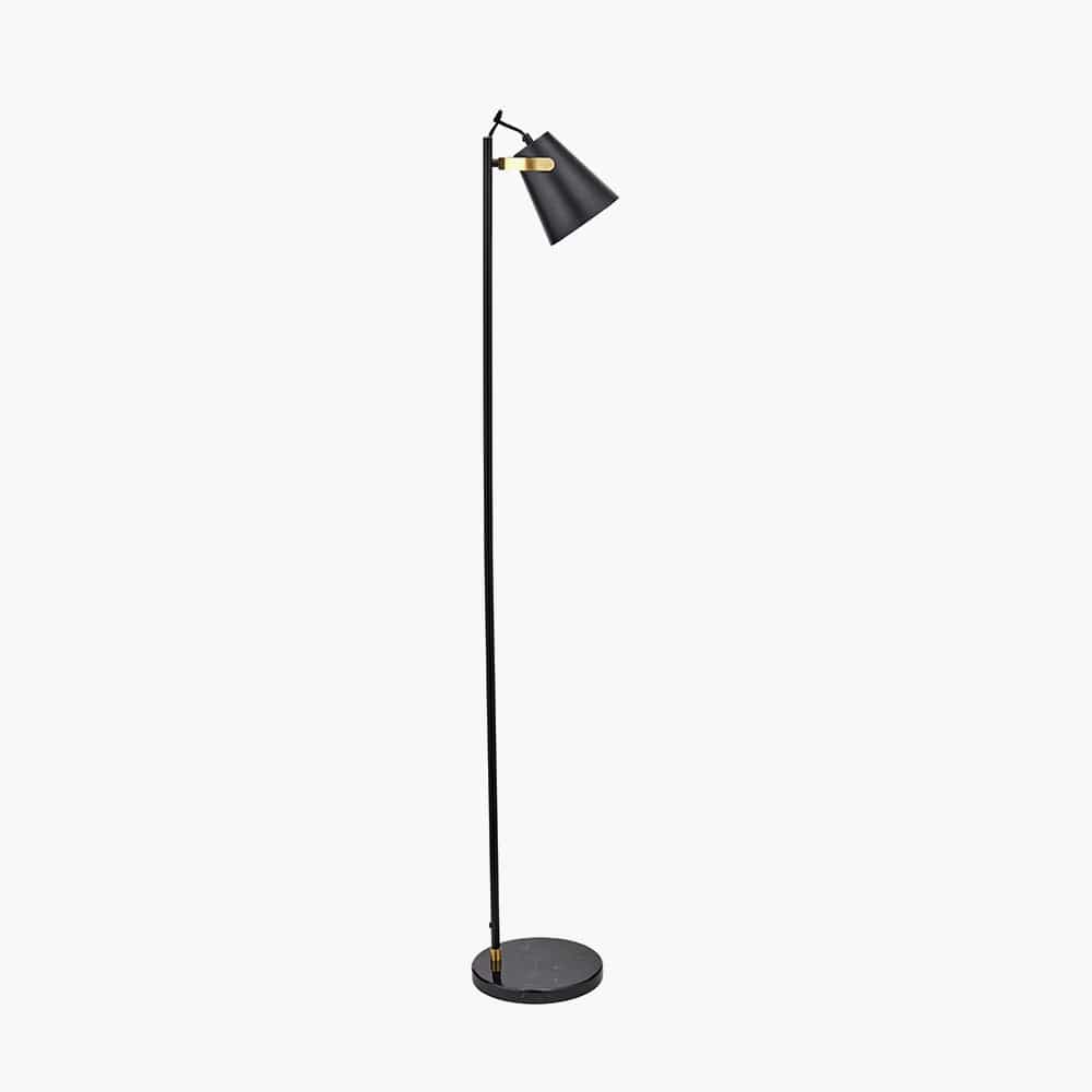 Theia Black and Brushed Brass Task Floor Lamp.