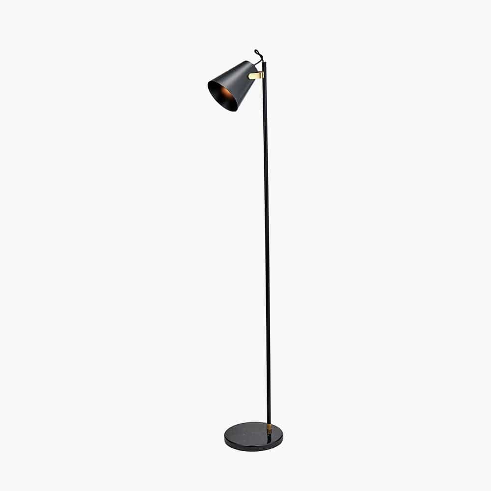 Theia Black and Brushed Brass Task Floor Lamp.