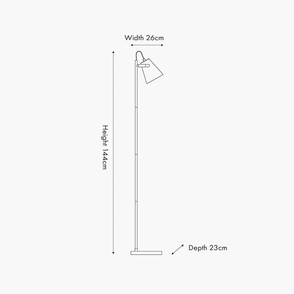 Theia Black and Brushed Brass Task Floor Lamp.