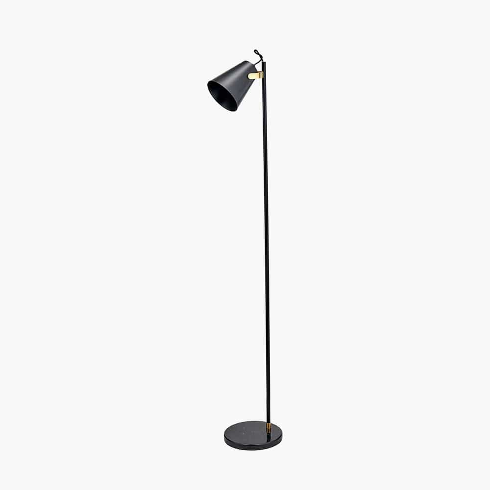 Theia Black and Brushed Brass Task Floor Lamp.