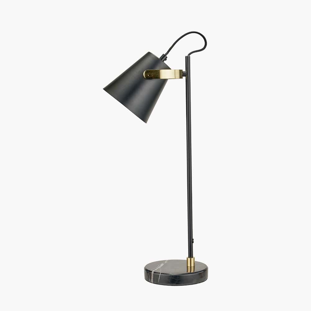 Theia Black and Brushed Brass Task Table Lamp.