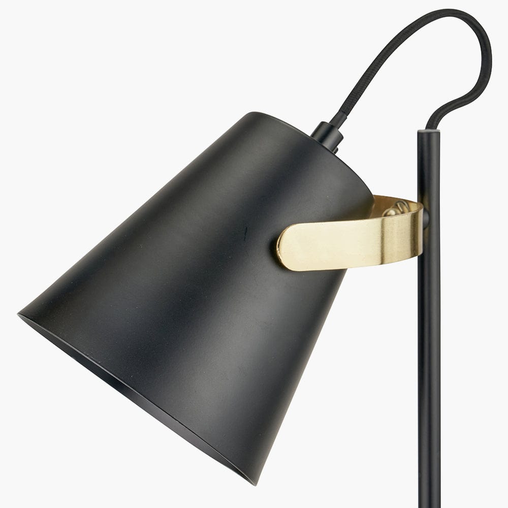 Theia Black and Brushed Brass Task Table Lamp.