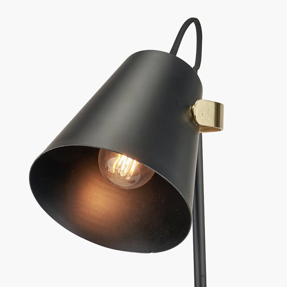 Theia Black and Brushed Brass Task Table Lamp.