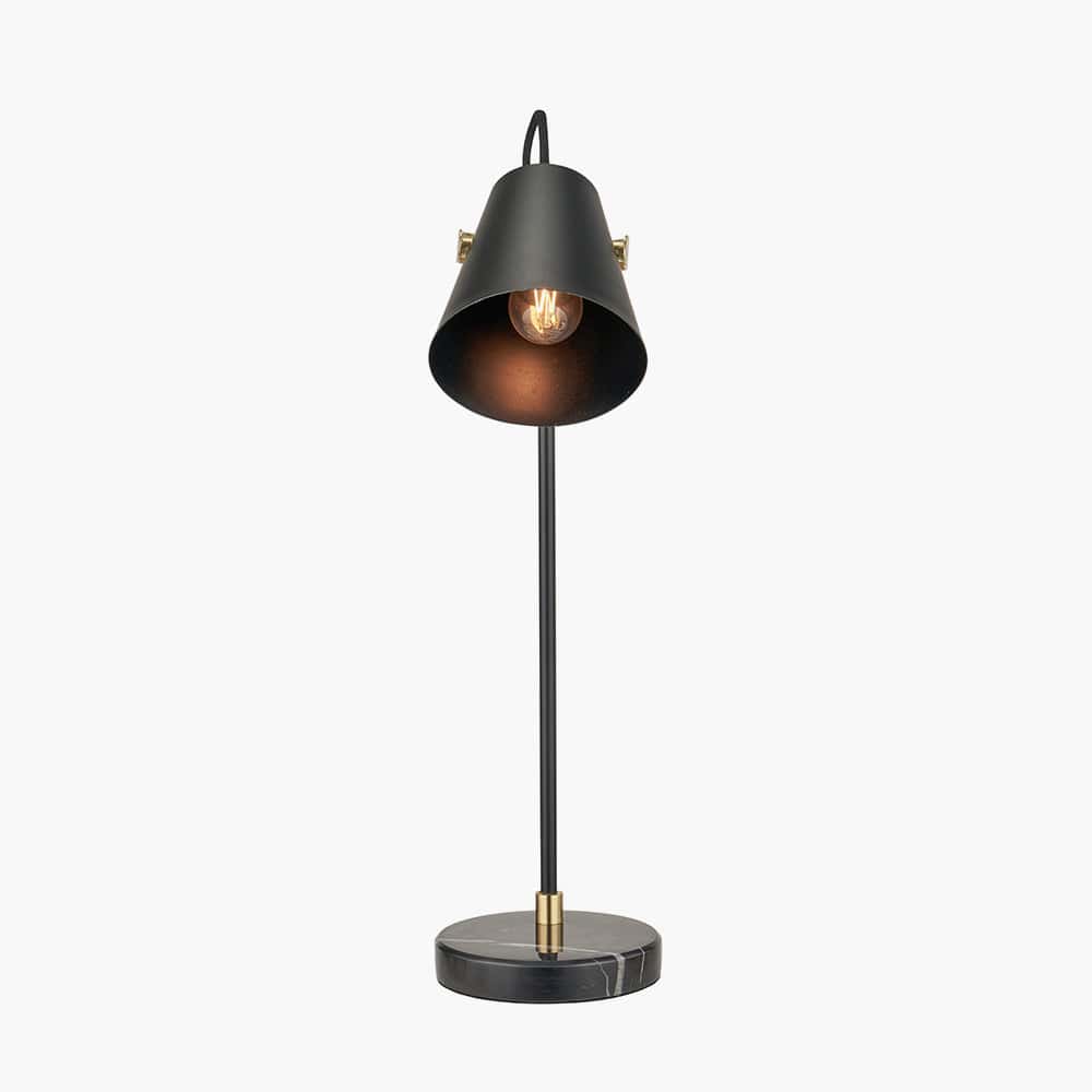 Theia Black and Brushed Brass Task Table Lamp.