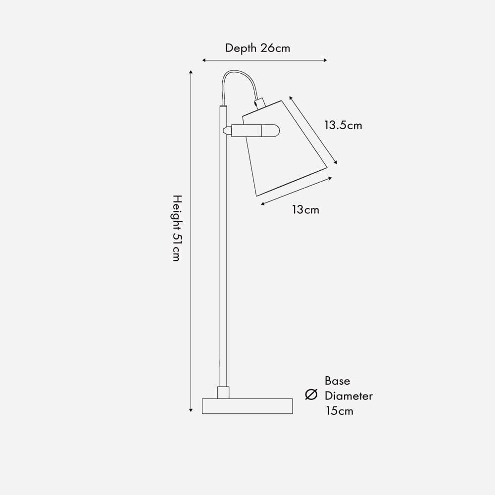 Theia Black and Brushed Brass Task Table Lamp.