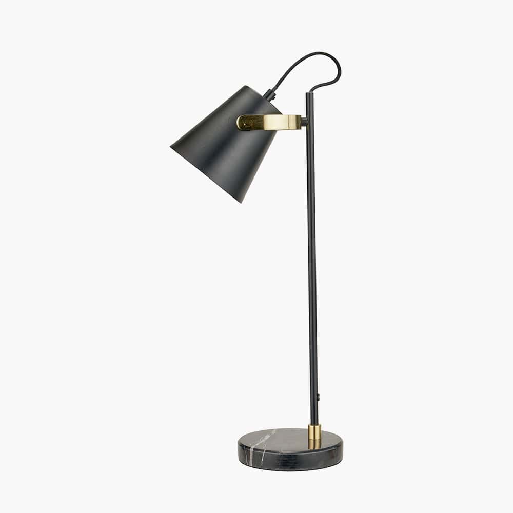 Theia Black and Brushed Brass Task Table Lamp.