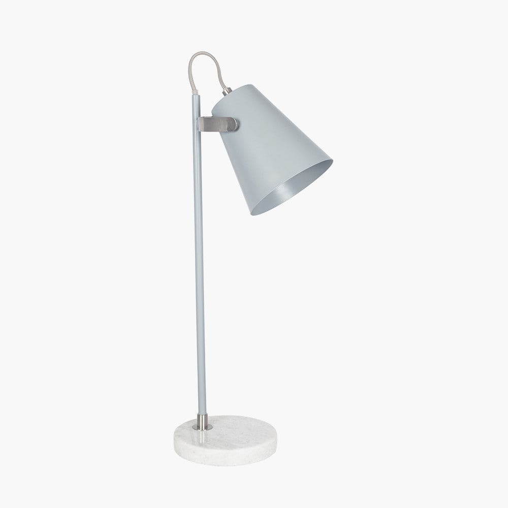 Theia Grey and Satin Nickel Task Table Lamp.