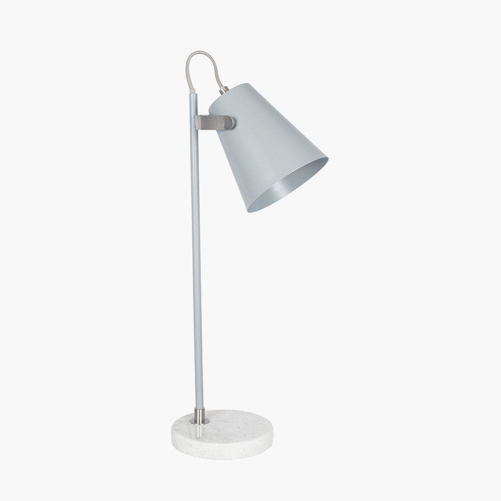 Pacific Lifestyle Lighting Theia Grey and Satin Nickel Task Table Lamp House of Isabella UK