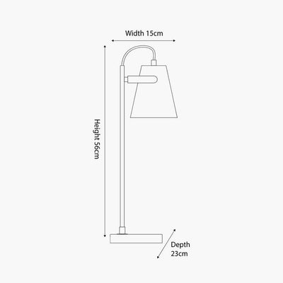 Pacific Lifestyle Lighting Theia Grey and Satin Nickel Task Table Lamp House of Isabella UK