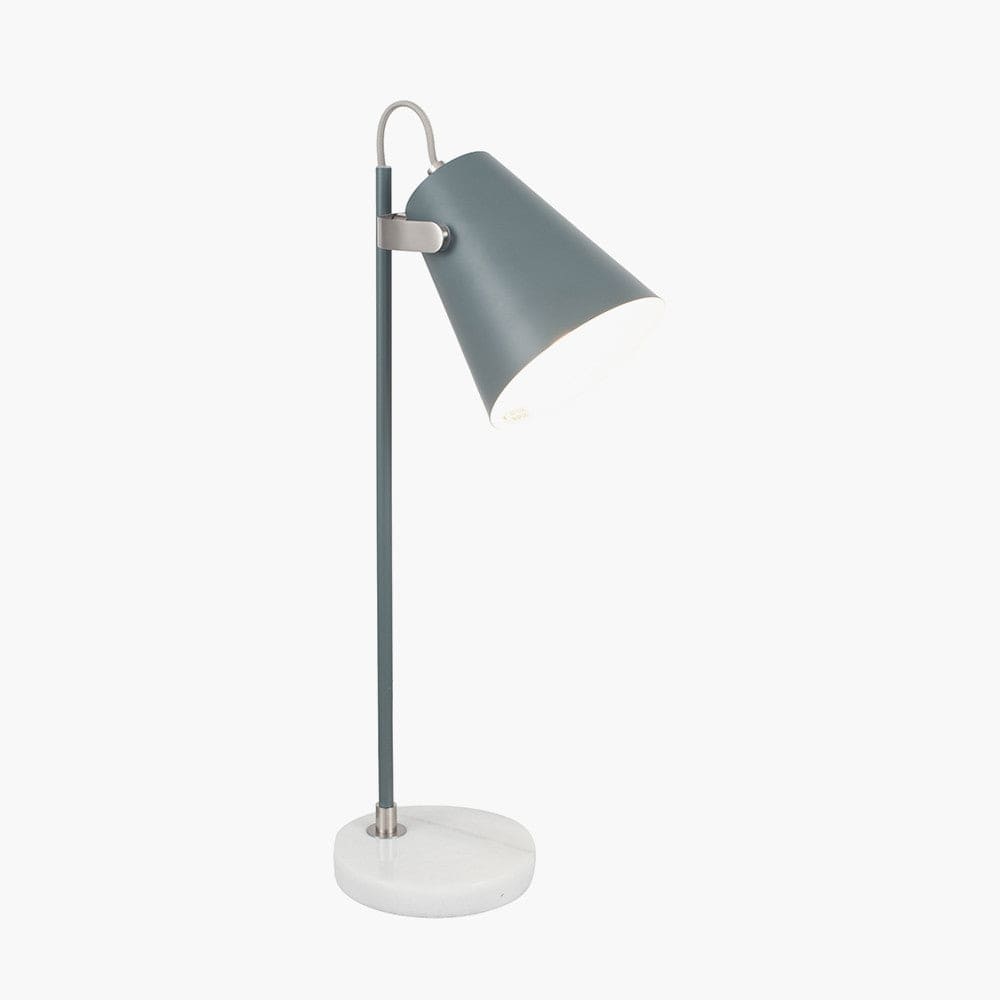 Theia Grey and Satin Nickel Task Table Lamp.