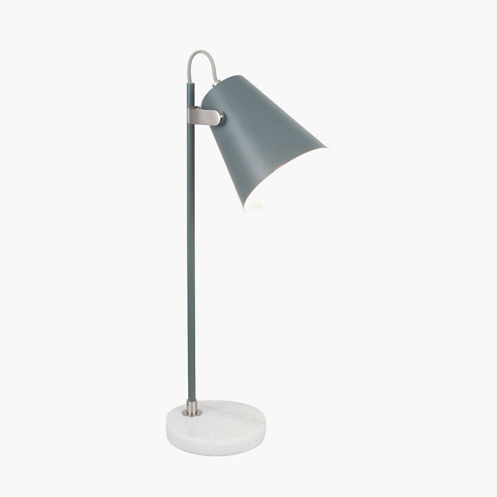 Pacific Lifestyle Lighting Theia Grey and Satin Nickel Task Table Lamp House of Isabella UK