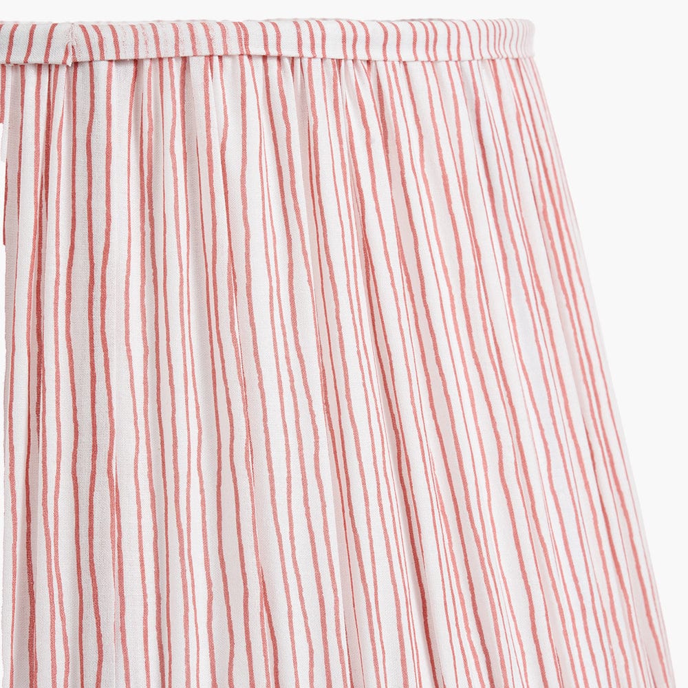 Thiago 35cm Cinnamon Stripe Mushroom Pleat Tapered Lampshade.