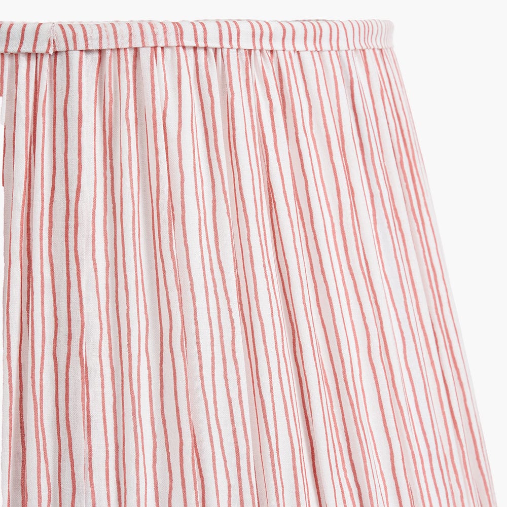 Thiago 40cm Cinnamon Stripe Mushroom Pleat Tapered Lampshade.