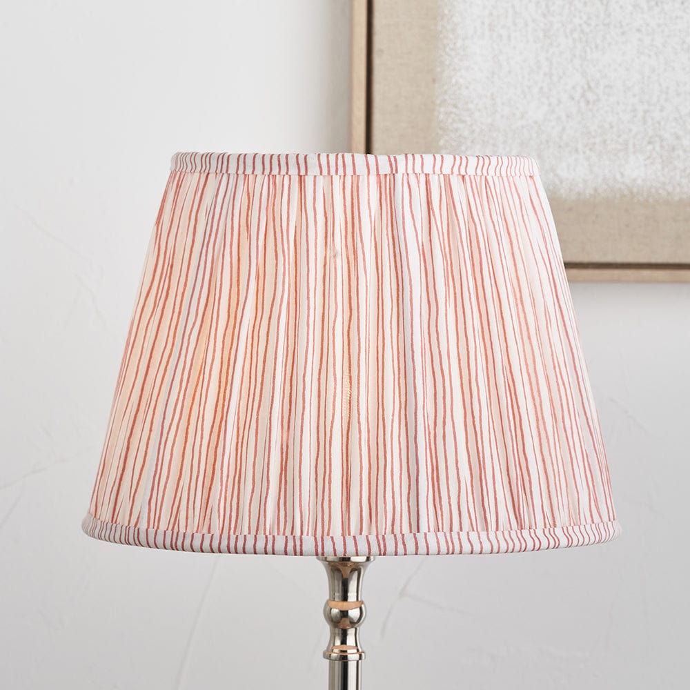 Thiago 45cm Cinnamon Stripe Mushroom Pleat Tapered Lampshade.