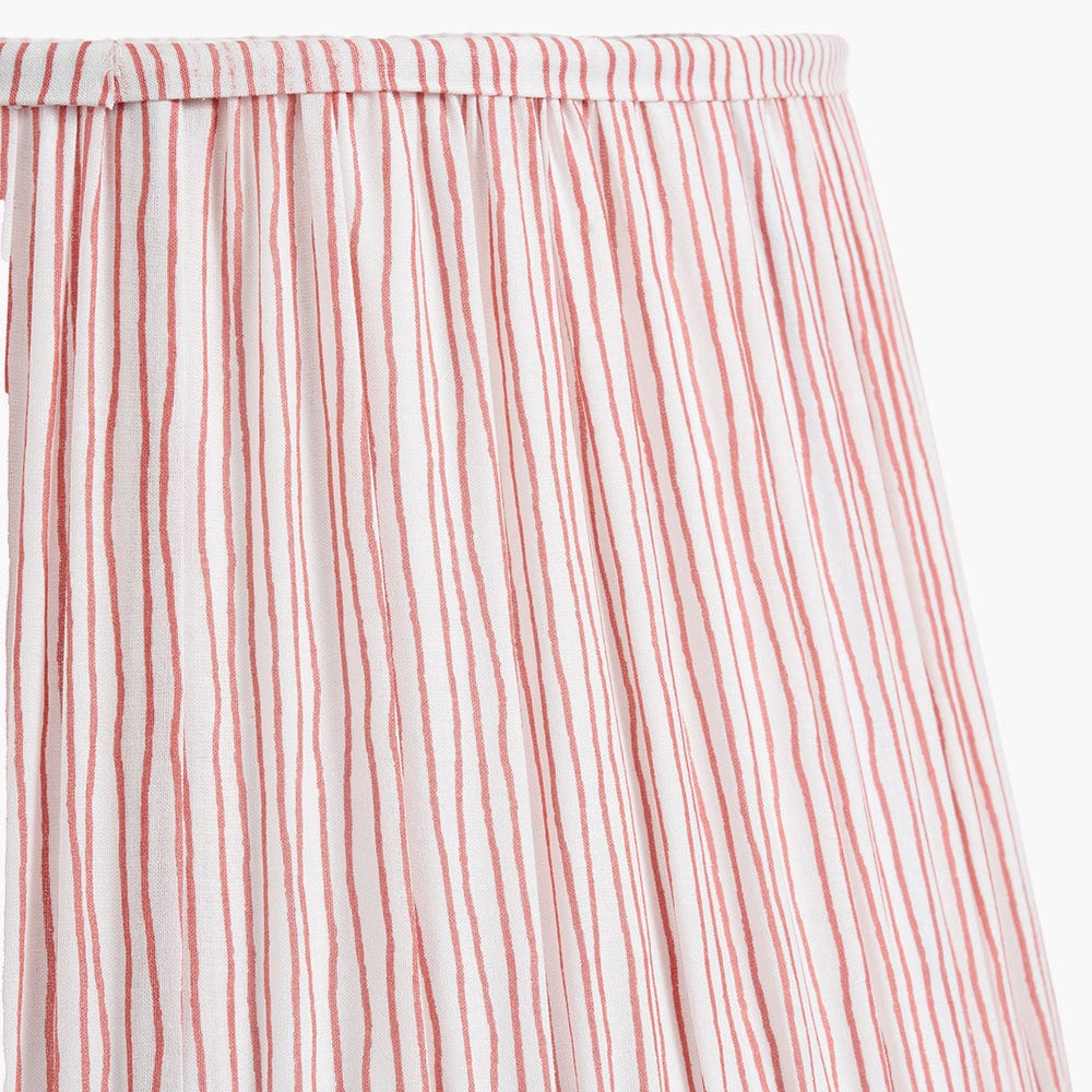 Thiago 45cm Cinnamon Stripe Mushroom Pleat Tapered Lampshade.
