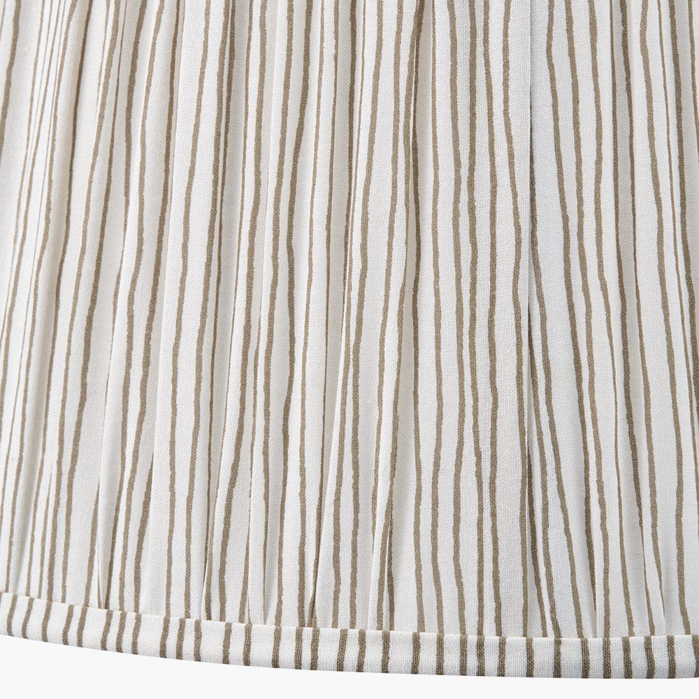 Pacific Lifestyle Lighting Thiago 45cm Natural Stripe Mushroom Pleat Tapered Lampshade House of Isabella UK
