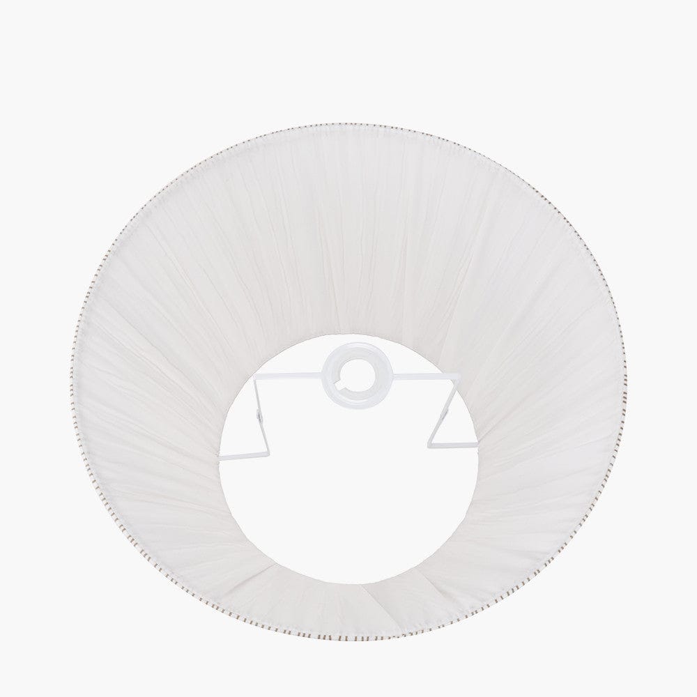 Pacific Lifestyle Lighting Thiago 45cm Natural Stripe Mushroom Pleat Tapered Lampshade House of Isabella UK