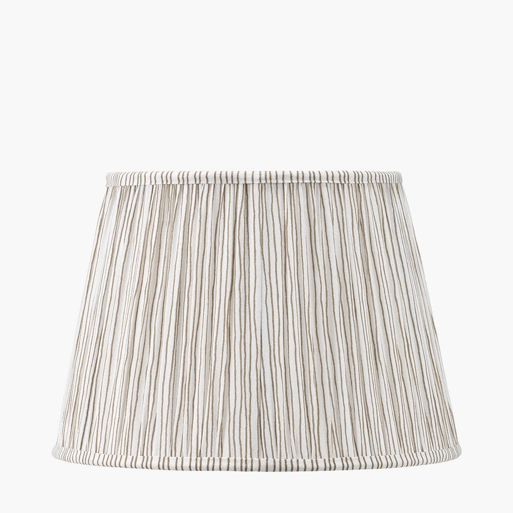 Pacific Lifestyle Lighting Thiago 45cm Natural Stripe Mushroom Pleat Tapered Lampshade House of Isabella UK