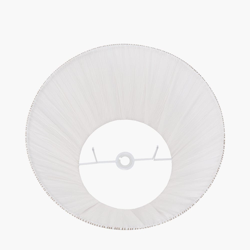 Pacific Lifestyle Lighting Thiago 45cm Natural Stripe Mushroom Pleat Tapered Lampshade House of Isabella UK