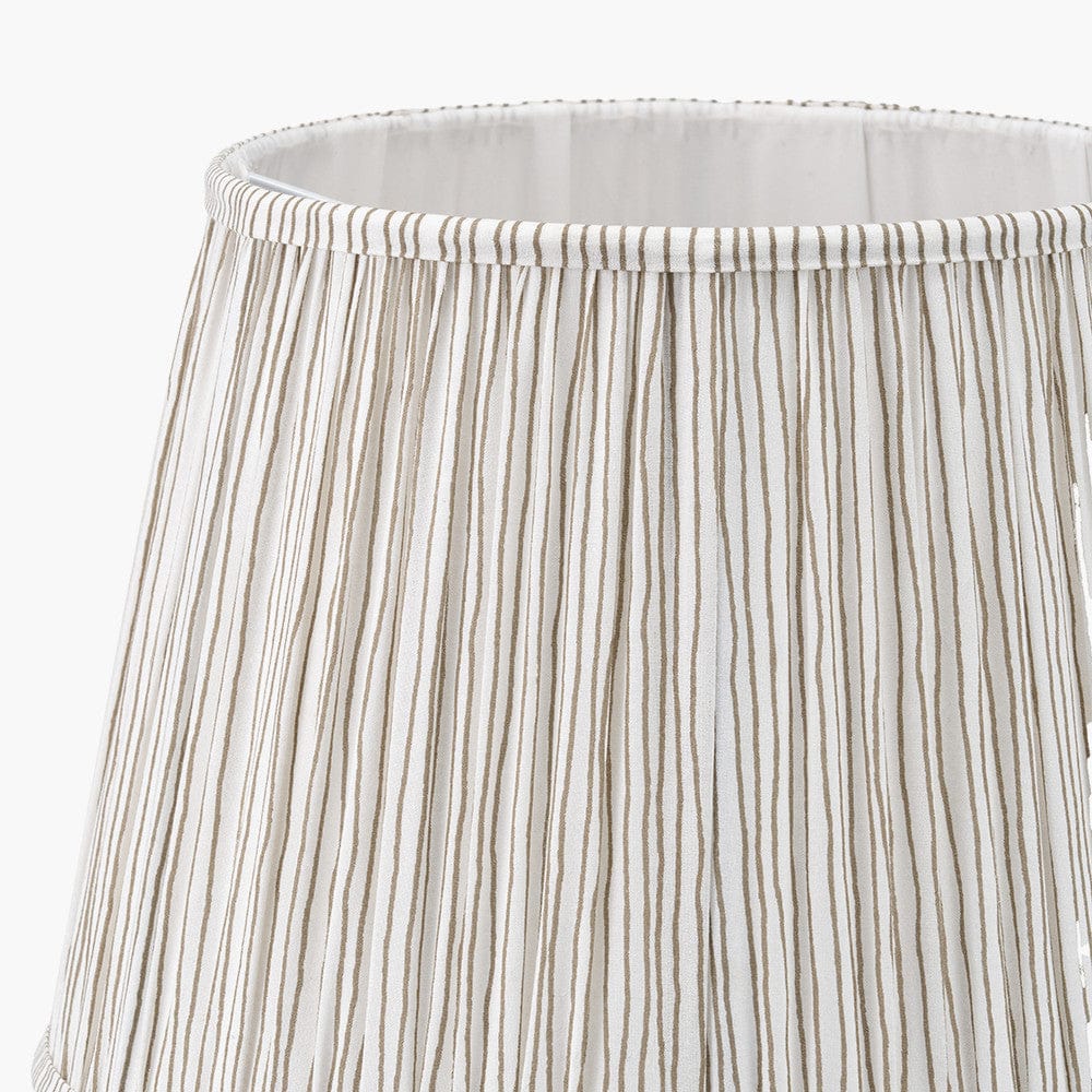 Pacific Lifestyle Lighting Thiago 45cm Natural Stripe Mushroom Pleat Tapered Lampshade House of Isabella UK