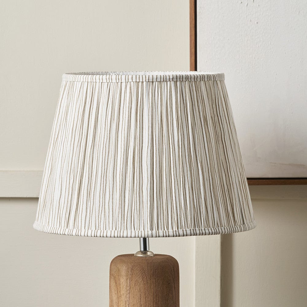 Pacific Lifestyle Lighting Thiago 45cm Natural Stripe Mushroom Pleat Tapered Lampshade House of Isabella UK