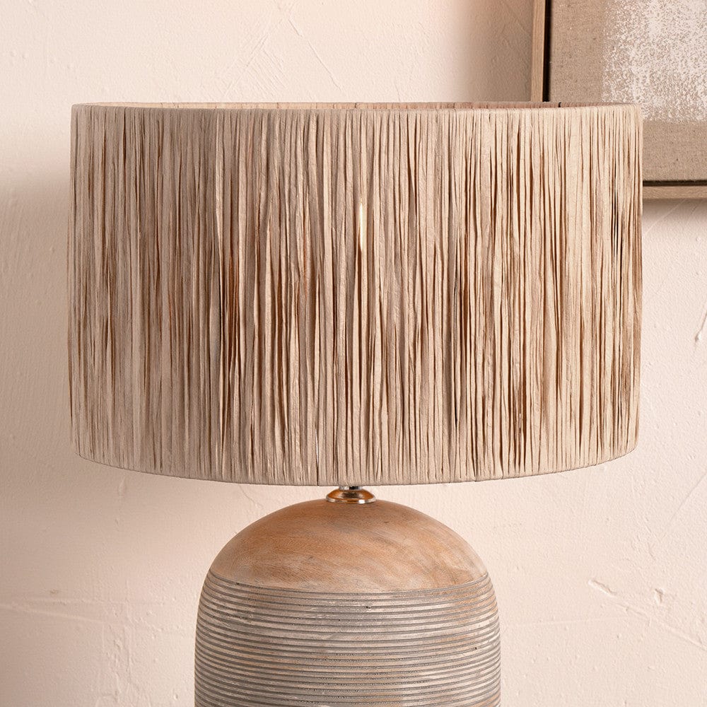 Pacific Lifestyle Lighting Tilia 40cm Natural Raffia Cylinder Shade House of Isabella UK