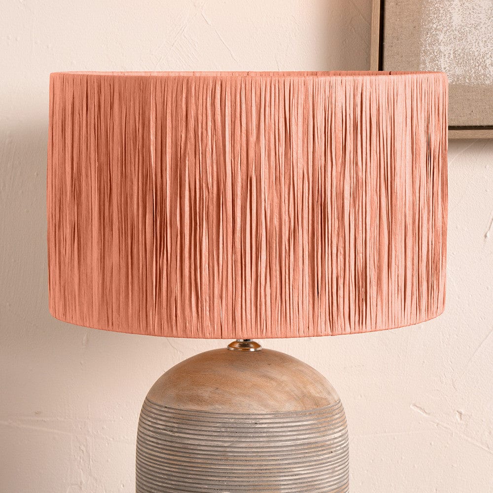 Tilia 45cm Apricot Raffia Cylinder Shade.