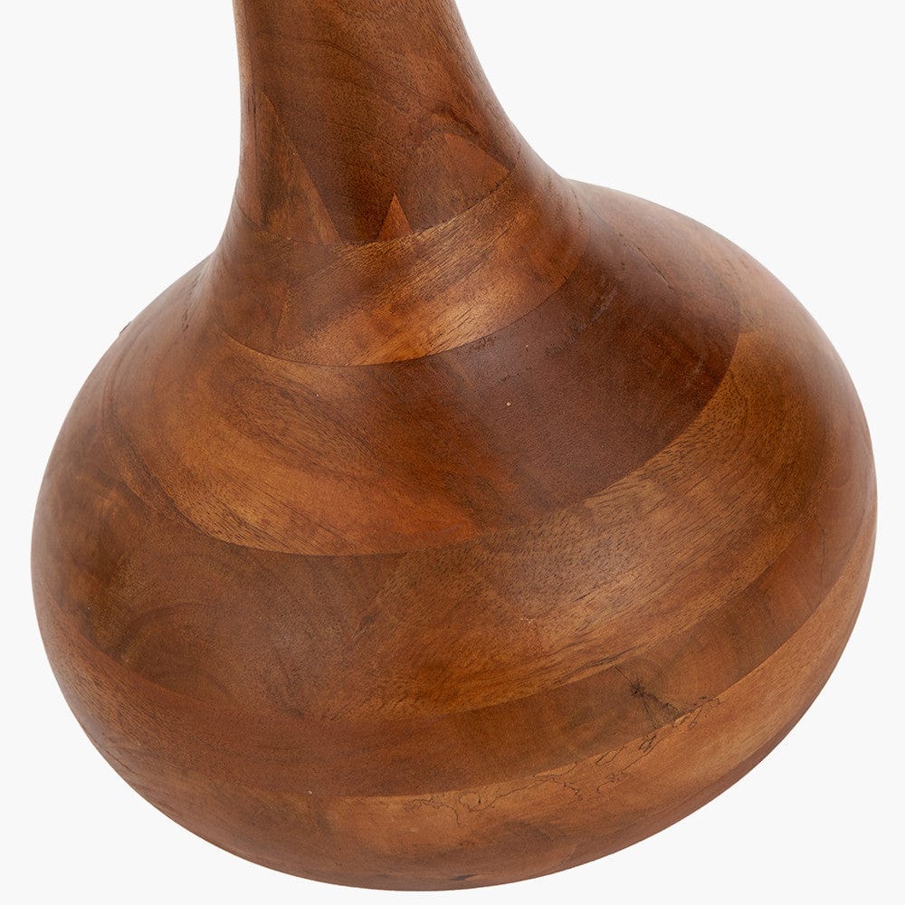 Toma Oiled Wood Tall Neck Floor Lamp.