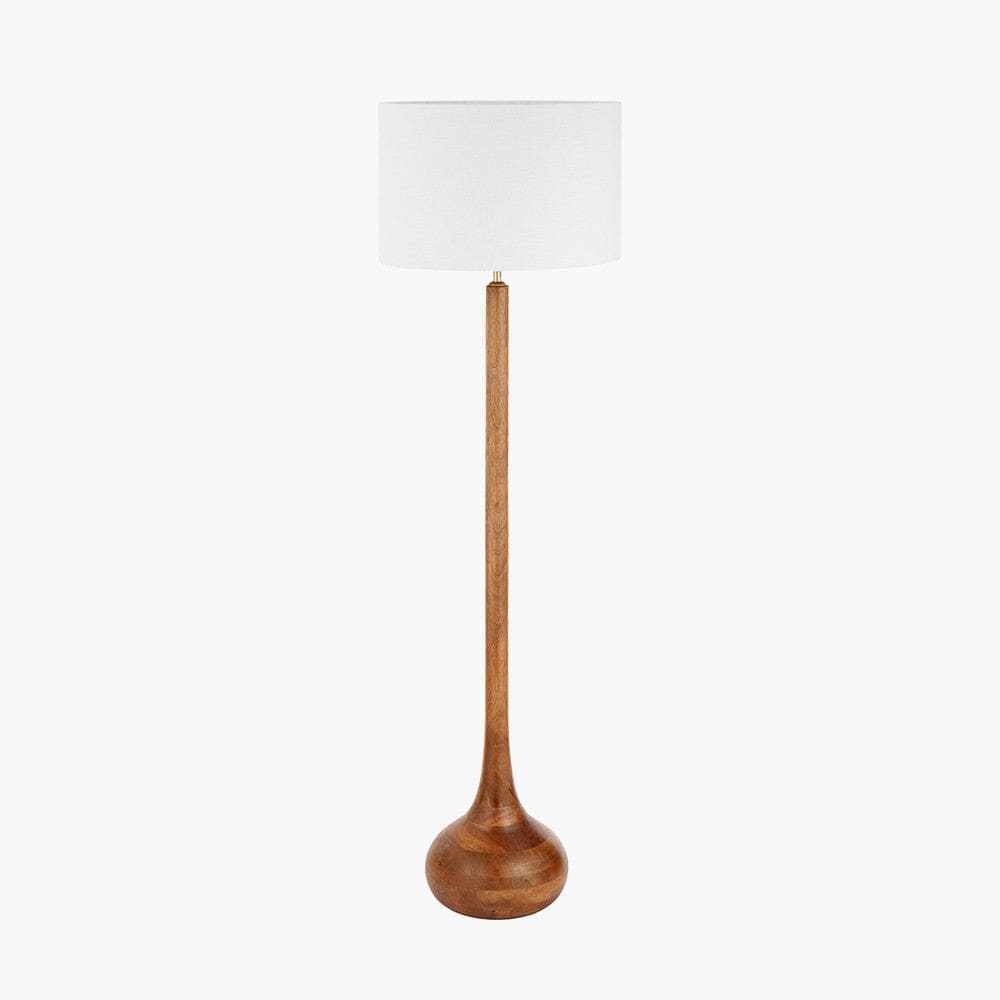 Toma Oiled Wood Tall Neck Floor Lamp.