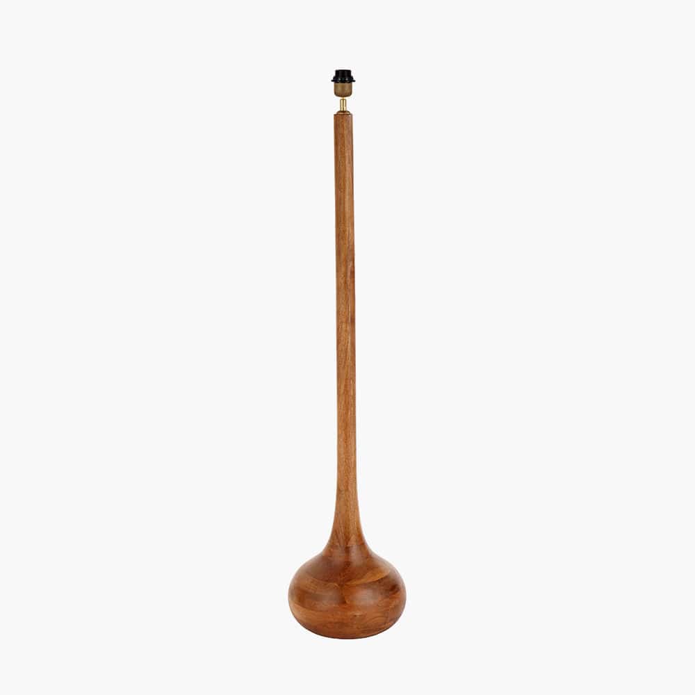 Toma Oiled Wood Tall Neck Floor Lamp.