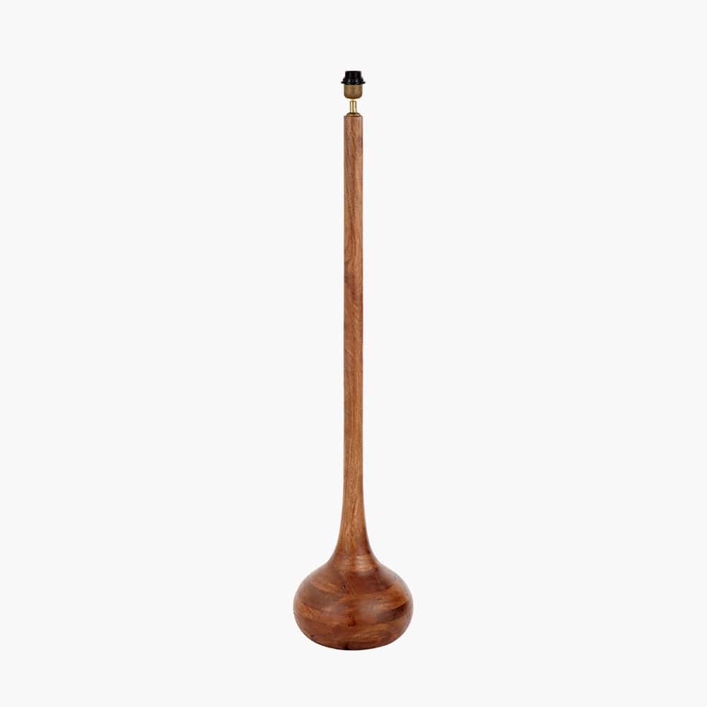 Toma Oiled Wood Tall Neck Floor Lamp.