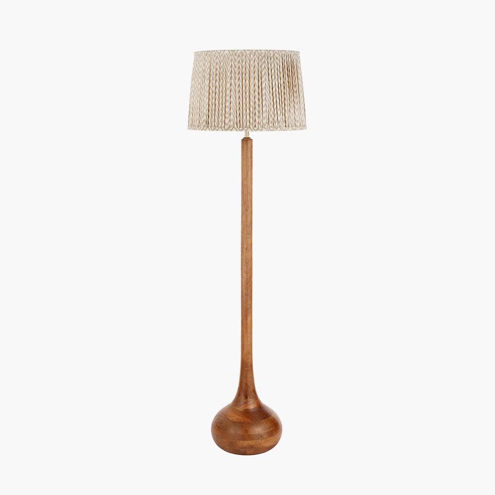 Toma Oiled Wood Tall Neck Floor Lamp.
