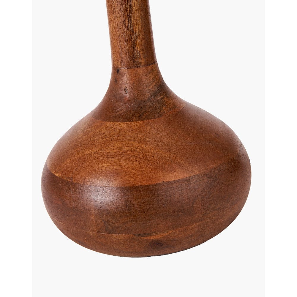 Toma Oiled Wood Tall Neck Table Lamp Base.