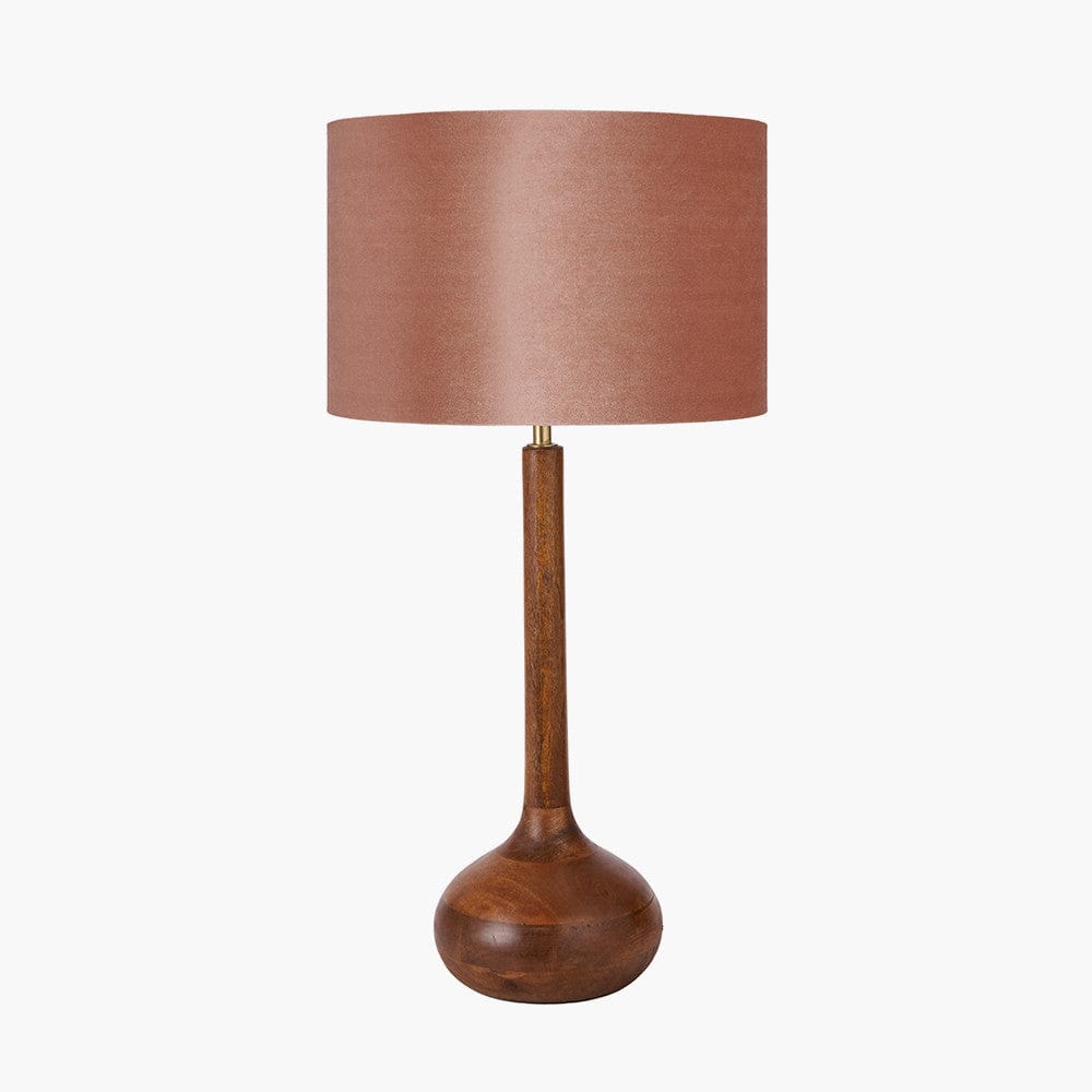 Toma Oiled Wood Tall Neck Table Lamp Base.