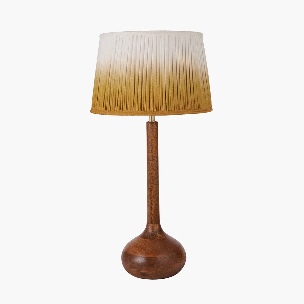 Toma Oiled Wood Tall Neck Table Lamp Base.