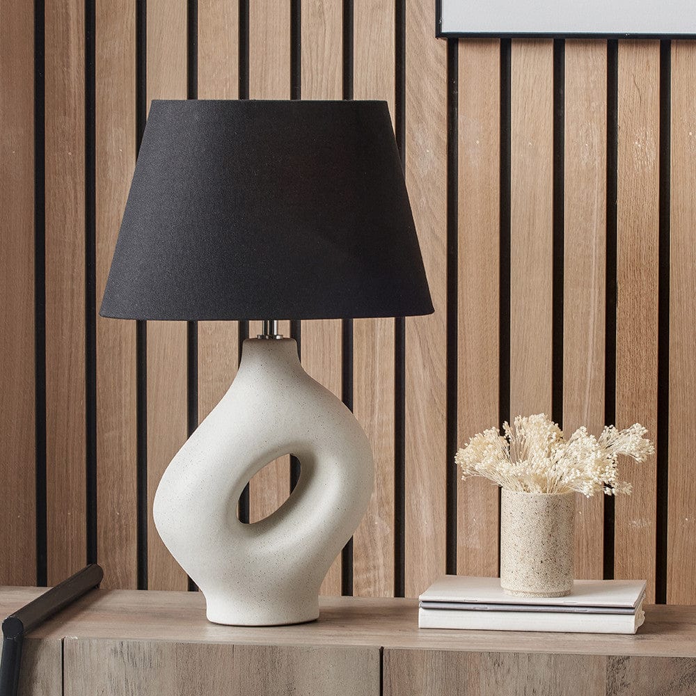 Ulla Monochrome Organic Ceramic Table Lamp.
