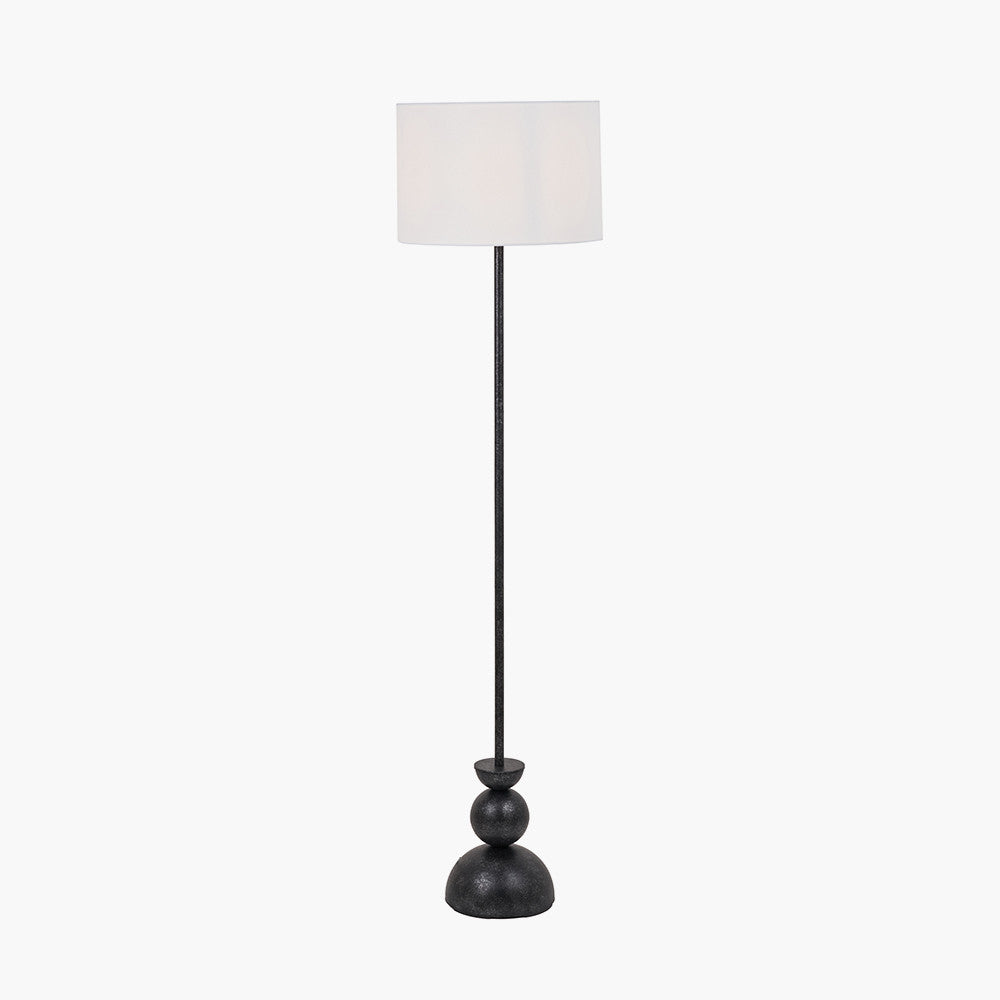 Pacific Lifestyle Lighting Vala Graphite Metal Textured Effect Ball Floor Lamp House of Isabella UK
