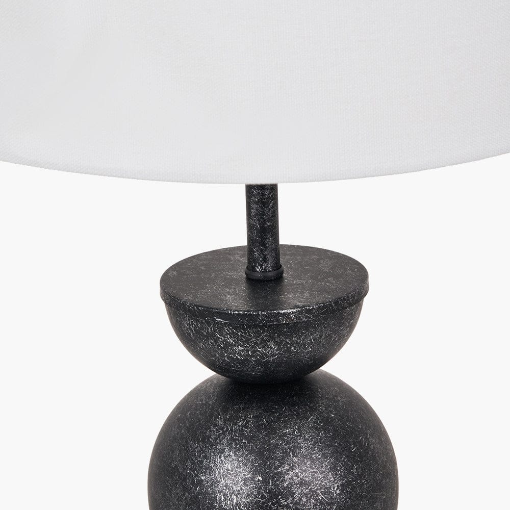 Pacific Lifestyle Lighting Vala Graphite Metal Textured Effect Ball Table Lamp House of Isabella UK