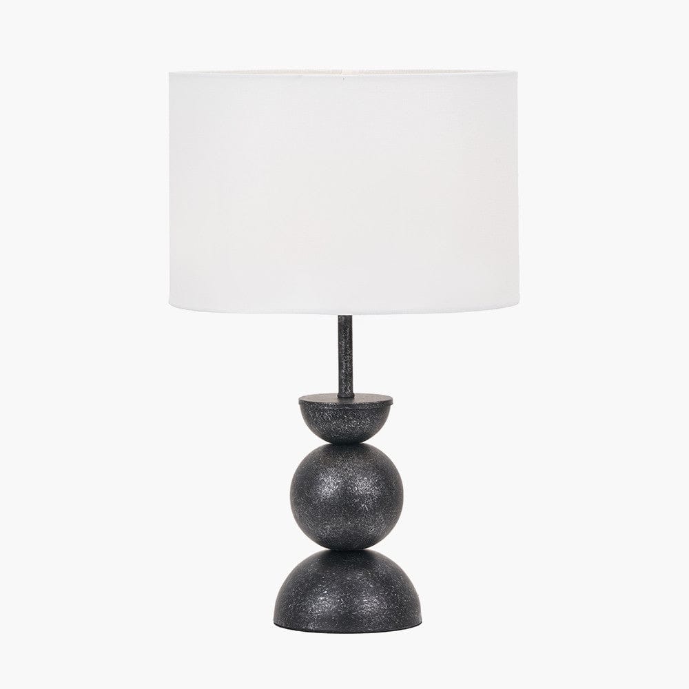 Pacific Lifestyle Lighting Vala Graphite Metal Textured Effect Ball Table Lamp House of Isabella UK