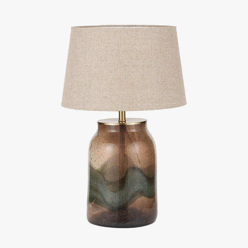 Pacific Lifestyle Lighting Valtellina Brown and Green Glass Table Lamp Base House of Isabella UK
