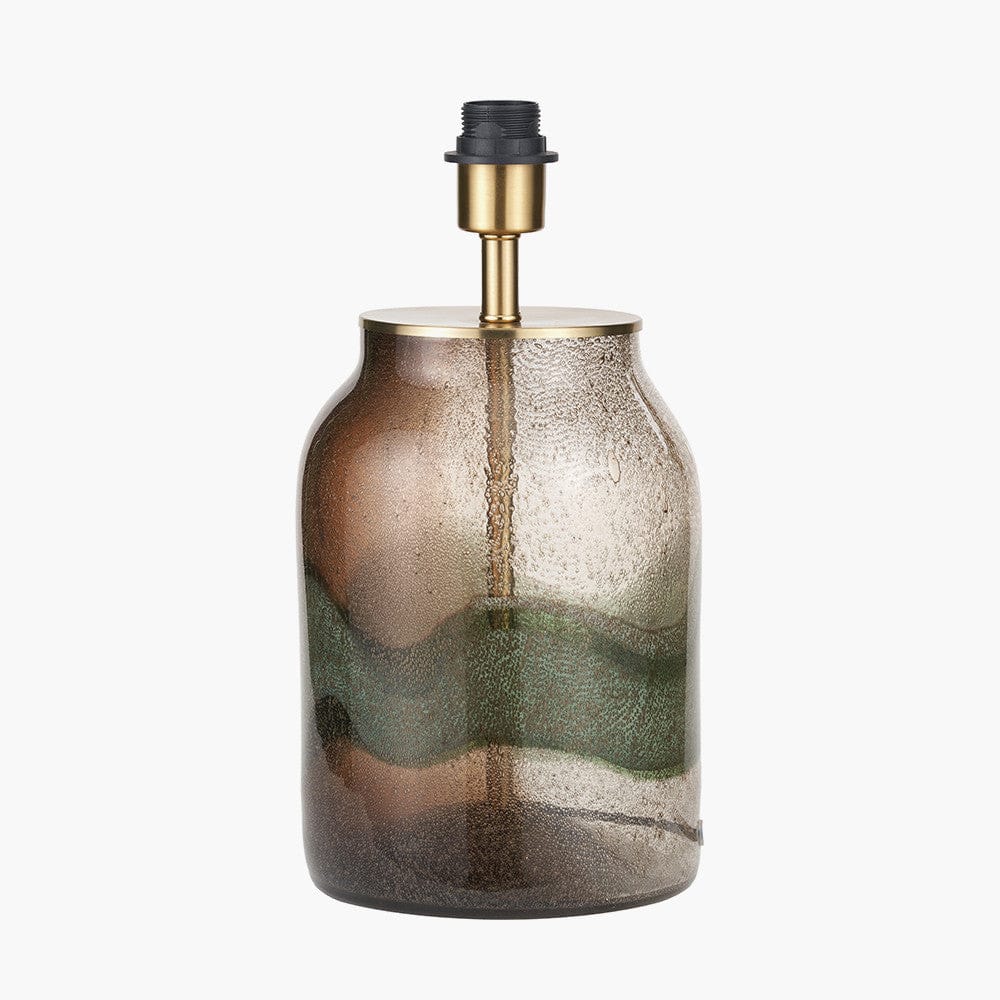 Pacific Lifestyle Lighting Valtellina Brown and Green Glass Table Lamp Base House of Isabella UK