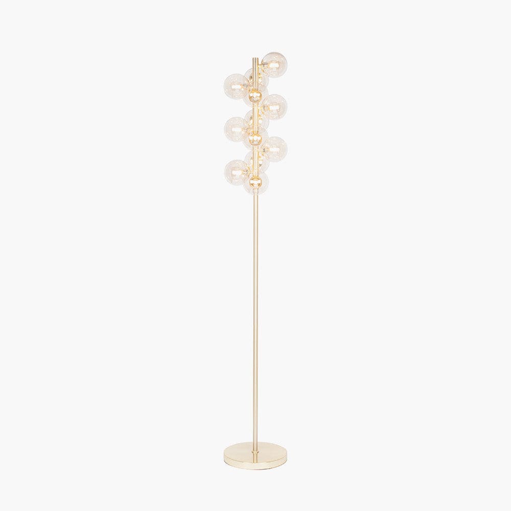 Vecchio Lustre Glass Orb and Gold Floor Lamp.