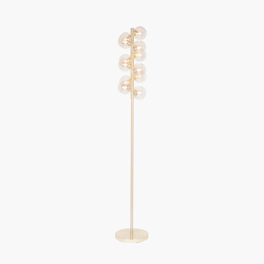 Vecchio Lustre Glass Orb and Gold Floor Lamp.