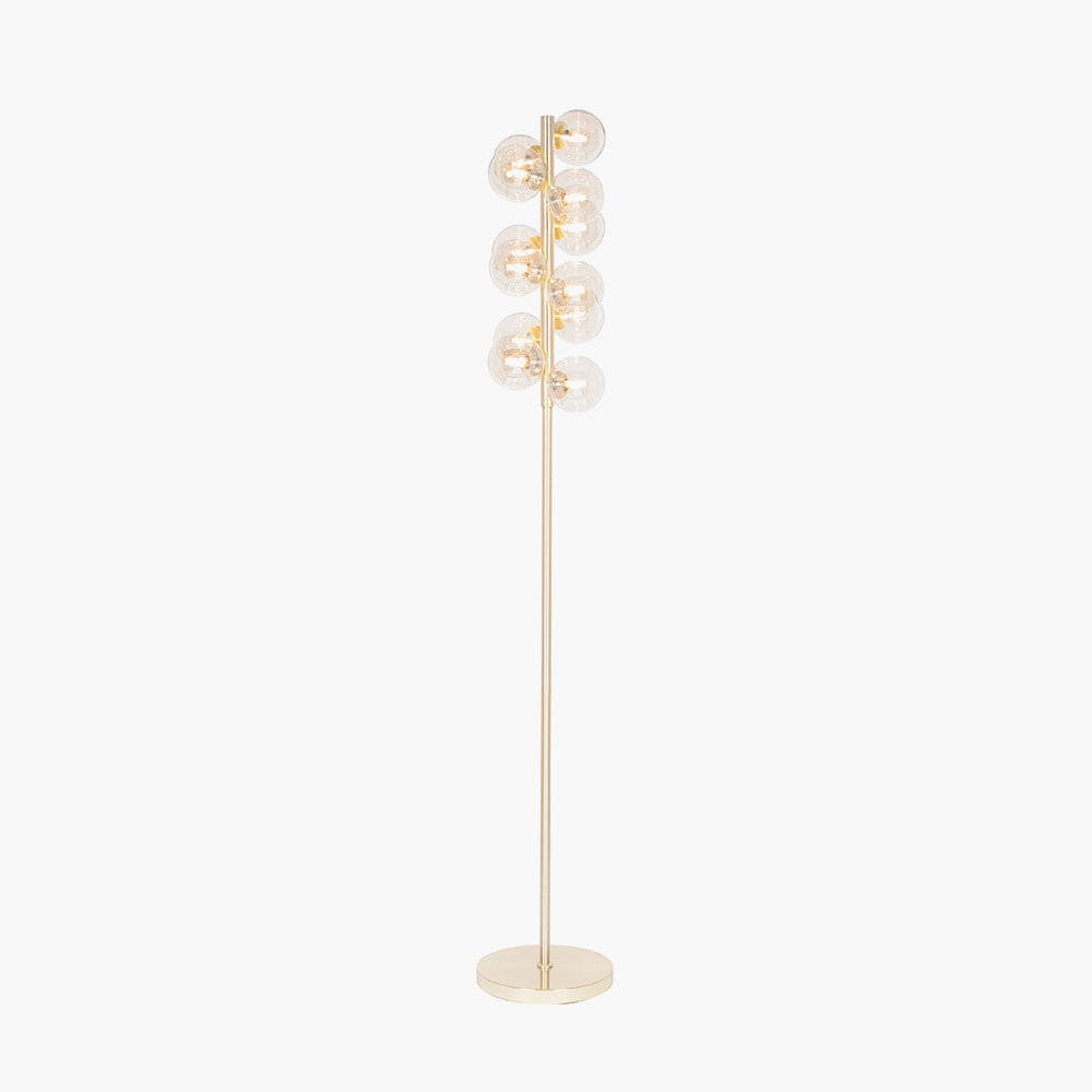 Pacific Lifestyle Lighting Vecchio Lustre Glass Orb and Gold Floor Lamp House of Isabella UK